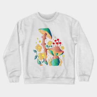 mushrooms and flowers Crewneck Sweatshirt